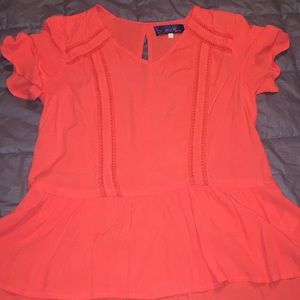 Peplum orange/ coral blouse